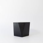 Buddy pet urn. Image of faceted garden urn in black.