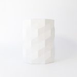 Buddy pet urn. Image of pleated garden urn in white marble.
