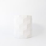 Buddy pet urn. Image of pleated garden urn in white marble.