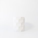 Buddy pet urn. Image of pleated garden urn in white marble.