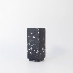 Buddy pet urn. Image of terrazzo square urn in black.