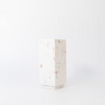 Buddy pet urn. Image of terrazzo square urn in white.